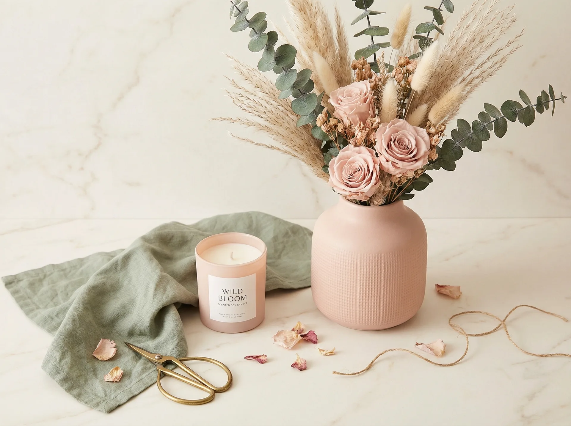 花艺生活好物平铺展示 - 探花